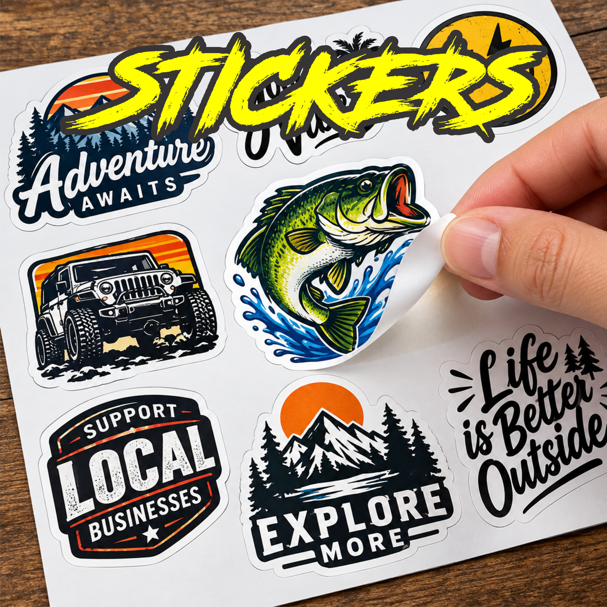 Bubble Cut Stickers - White Background